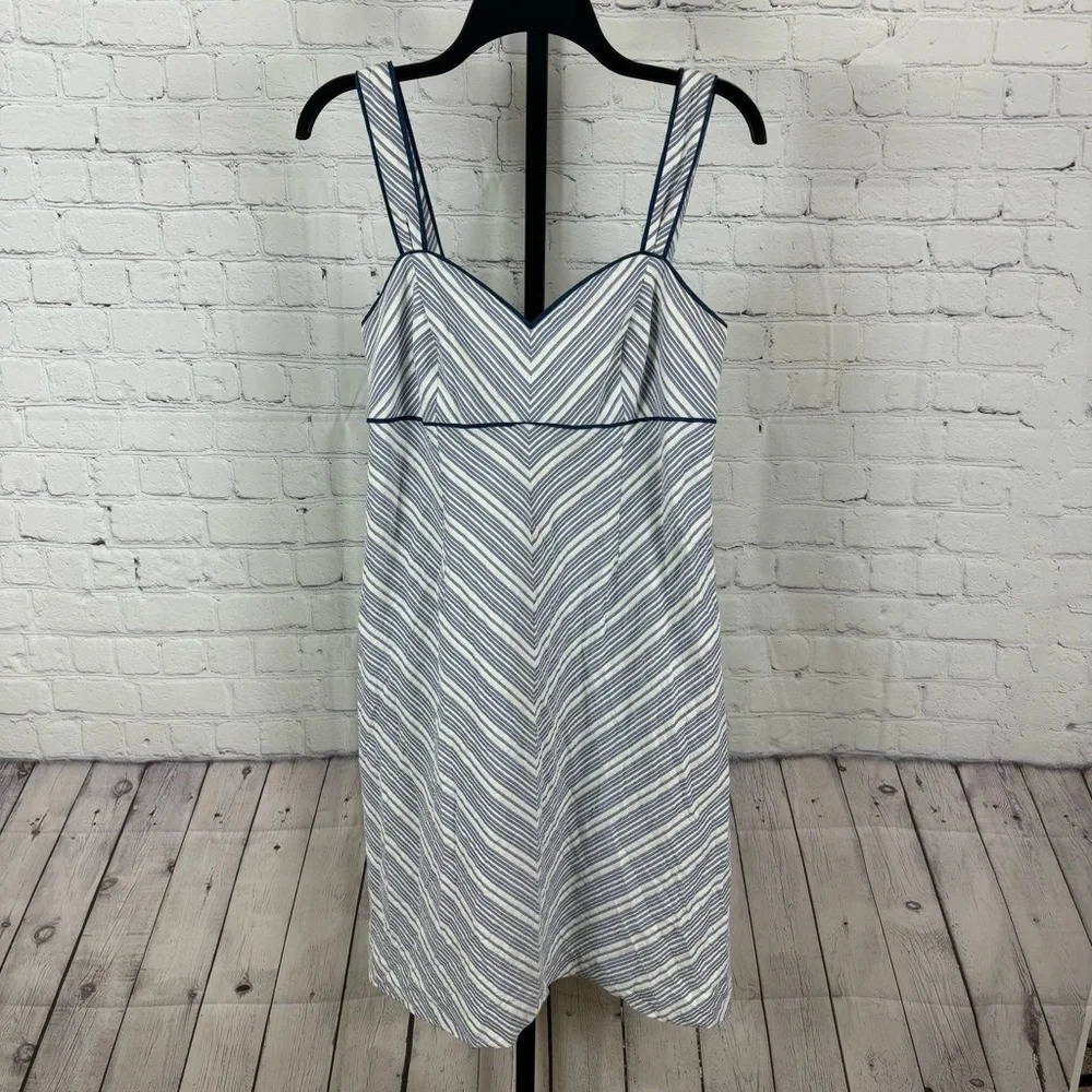 Lilly Pulitzer Vintage Blue and White Striped Seersucker Dress Size 10